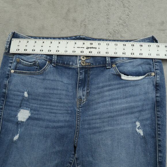 Torrid Jeans Women's Size 18R Blue High-Rise Jegging Denim 28" Inseam Destroyed - Picture 16 of 16